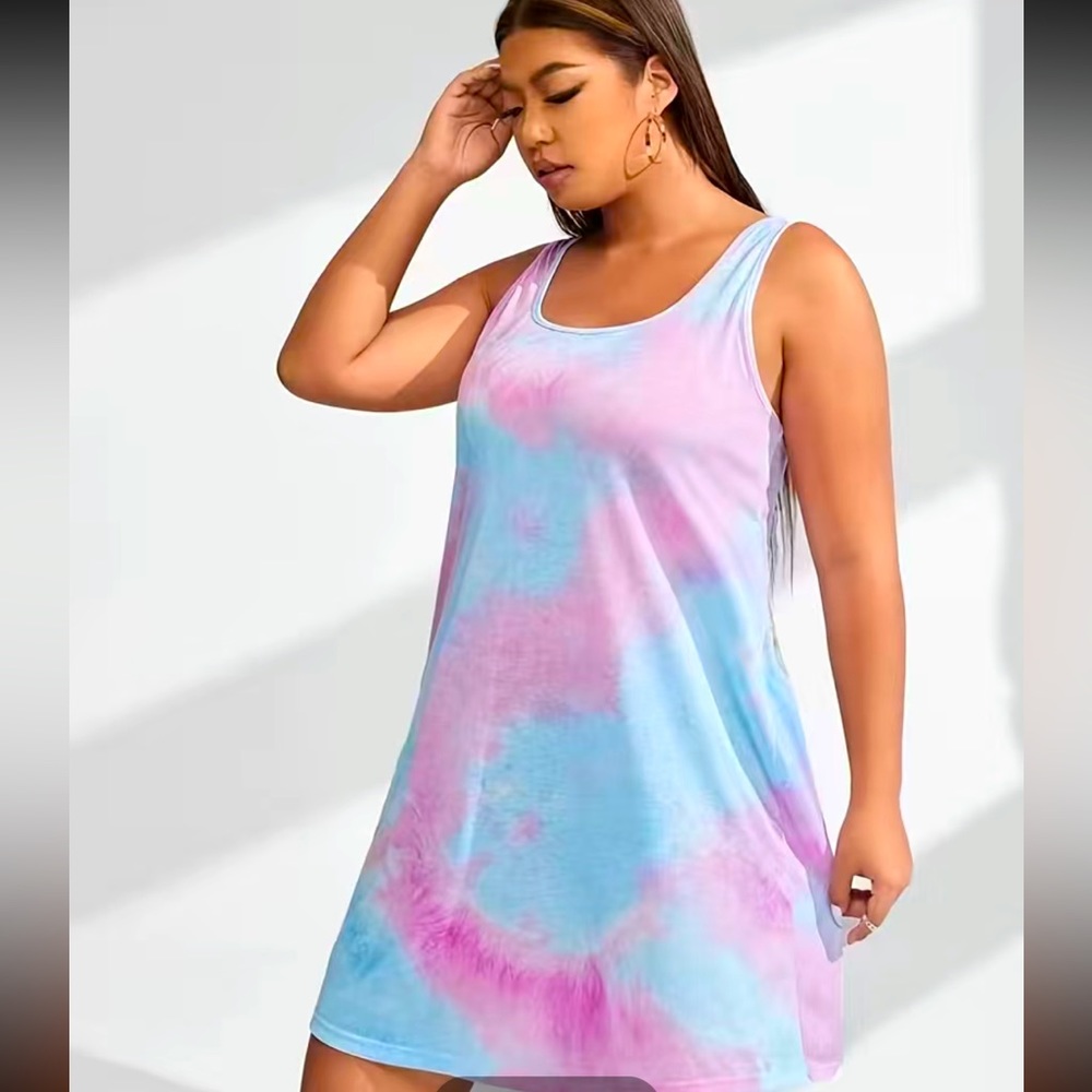Tie Dye Purple Blue Dress